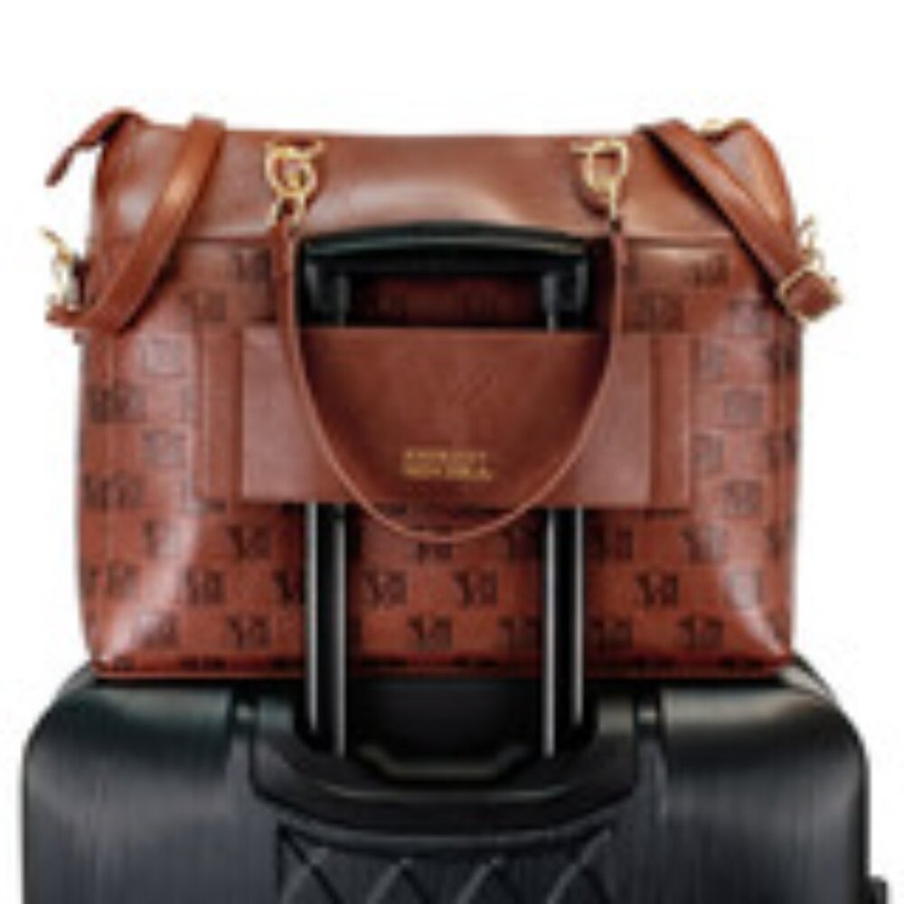 Badgley Mischka Madalyn Vegan Leather Travel Tote Weekender Bag - Picture 4 of 4